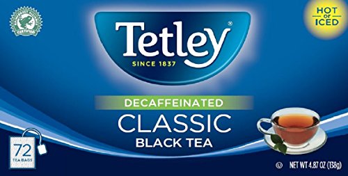 Tetley Naturally Decaffeinated Classic Blend, 72-Count Tea Bags (Pack of 6)