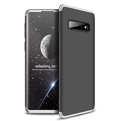 Ypanda Case for Samsung a9 2018 / a7 2018 / A10 / j8 2018 / s9 plus / S10 / S10 Plus Case 3 in 1 Design - 360 Degree Full Body Protection - Ultra Slim Hard Case (S10,Silver-Black)