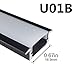 LightingWill 5-Pack 3.3ft/1M 9x23mm Black U-Shape Internal Width 12mm LED Aluminum Channel System with Cover, End Caps and Mounting Clips Aluminum Extrusion for LED Strip Light Installations-U01B5