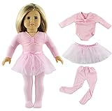 HongShun Doll Clothes Pink Ballet Tutu Dress for 18 inch American Girl Fashion Outfit