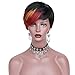 AISI HAIR Short Cut Wigs Synthetic Pixie Wigs for Black Women Two Tone Wigs Bangs Wig That Look Real Heat Resistant Wig