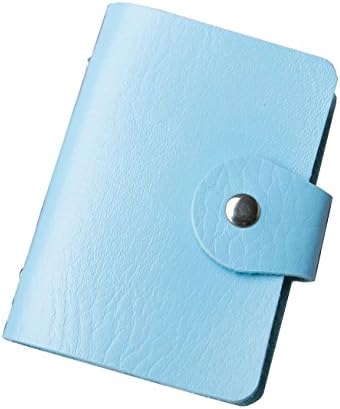 Euro Mond Credit Card Holder Wallet PU Leather Credit Card Case for Women Men 24 Card Slots 10 Colors Blue