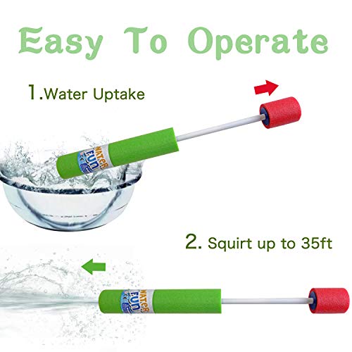 ToyerBee Water Guns(3 Packed), Large Diameter Foam Water Toys for Kids, Water Blaster Shoots up to 35ft, Squirt Guns for Kids&Toddler&Adult, Best Summer Toys in Swimming Pool, Beach