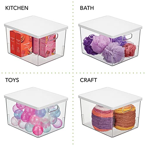 mDesign Large Plastic Stackable Bathroom Storage Bin Box with