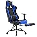 Executive, Swivel, Leather Racing Style, High-Back Gaming Office Chair with Lumbar Support and Headrest.