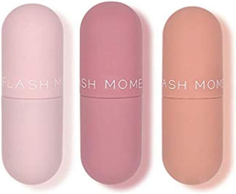 Mini Capsule Lip Gloss Set, 3PCS Silky Velvet Matte Lipstick 24 Hour Effect Lasting Moisturizing Liquid Shinning Lip Glaze Lip Makeup Cosmetics Gift Kit for Women Girls