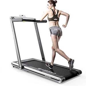 Loopband, elektrische loopband met motor van 1400 W, 2 sportmodi van 1 km/h tot 15 km/u, plat slank apparaat met…