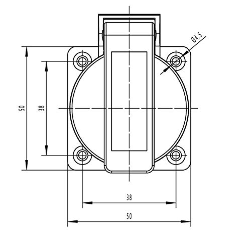 HOLZER 8 Stück Einbausteckdosen Schuko Anbau Steckdose 16A Feuchtraum / PA6 / + Flansch Dichtung (Blau) – Bild 5