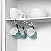 Spectrum Diversified Under The Shelf Mug Holder, Optional Under Cabinet Mounting, Slides Over Kitchen Cabinet Shelves, Holds Up to 8 Coffee Mugs & Tea Cups, Chrome