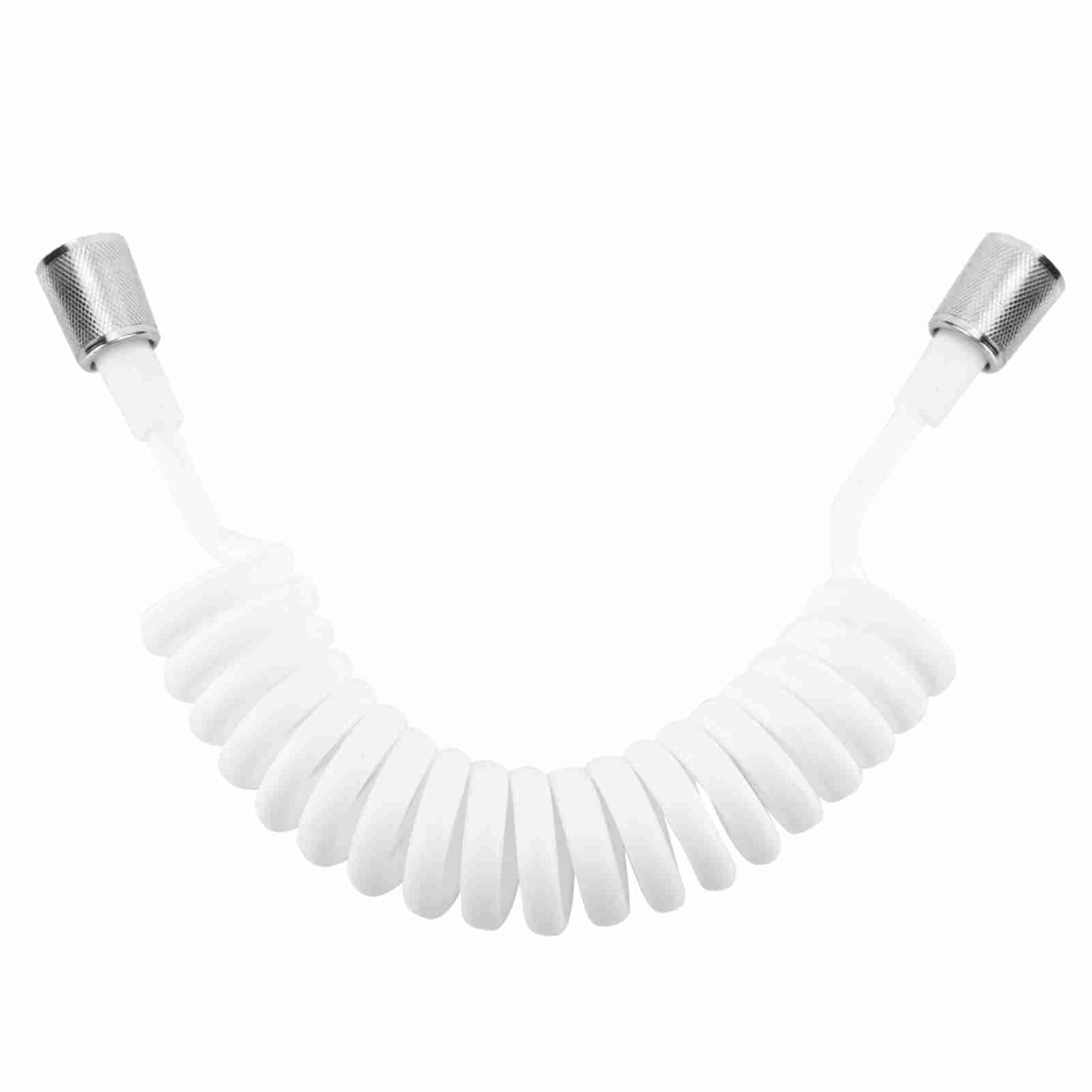 Flexible Shower Hose 2m Telescopic ABS for Bidet Sprayer Toilet, Spring Retractable Bathroom Hose for Plumbing, White