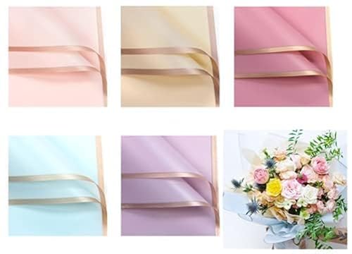XICHEN Flower Wrapping Paper 24 Sheets - Semi Transparent Waterproof Floral Wrap 22.8x22.8 Inch