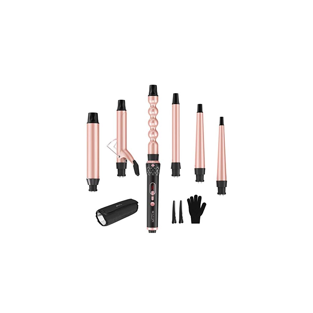 Curling Iron Set 6 in 1 Hair Curling Wand Iron with 6 Interchangeable
