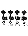 Metallor Vintage Open Gear Machine Heads Tuners Tuning Pegs 4 In Line Right Hand Guitar Parts replacement for P Bass J Bass Black 4PCS