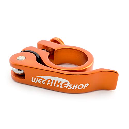 WeeBikeShop 28.6mm Bicycle SEAT CLAMP Quick Release fits Bikes with 25.4mm Seat Post (Orange)