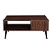 VASAGLE Retro Coffee Table, Cocktail Table, Mid-Century Modern Accent Table with Storage Shelf for Living Room, Reception, Easy Assembly, Walnut Color ULCT09BY