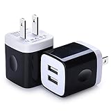Wall Charger, Charging Block Brick, FiveBox 2-Pack Dual Port 2.1A USB Wall Charger Base Charging Cube Plug Phone Charger Box for iPhone X/8/7/6/6s Plus, iPad, Samsung Galaxy S7 S6 Edge, Android, LG