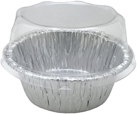 Aluminum Foil Mini Baking Cups 2-3/8" For Mini Muffin, Cupcake, Custard Baking Ramekins Cup Very Small with Plastic Lid. 20 Sets. (20 Cups+20 Lids.)