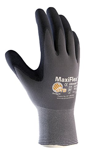 ATG 34-874/S MaxiFlex Ultimate - Nylon, Micro-Foam Nitrile Grip Gloves - Black/Gray - Small - 12 Pair Per Pack