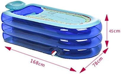 Relaxbx Large Extension Of The Inflatable Bathtub Adult Thickening Tub Folding Bath Tub Plastic Bath Barrel (Color : Blue)