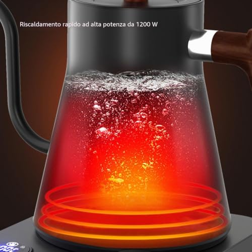 Electric Kettle Gooseneck Temperature Control, Electric Pouring Kettle for Coffee and Tea with LCD Screen Timer, Powerful and Fast Kettle, Kettle for