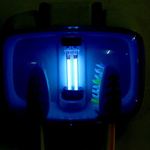 INLAR Wall Mounted Toothbrush Holder with Sanitizer UV Light,Baterial Cleaner,Toothbrush Holder Baterry-Operated for Family, Kids, Electric Toothbrush(Blue)
