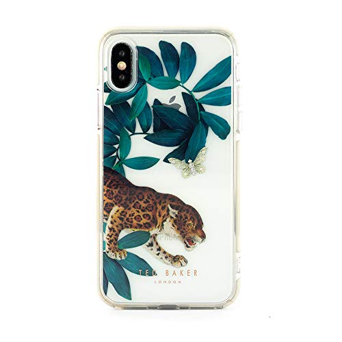 Ted Baker Houdini Fashion Anti-Shock Case for iPhone X/XS, Protective Cover for Professional Womens/Girls for iPhone X/XS - Clear Back