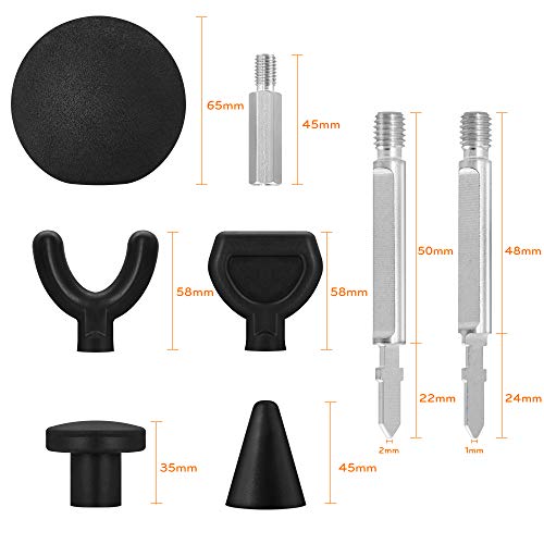 Jigsaw Massage Tip, VEEAPE Massage Gun Tips Theragun Accessories, 5 Tissues Percussion Massager Tips with Extra Fortified T Bit Reciprotools Universal Adapter Muscle Relaxation Trigger Massager Heads