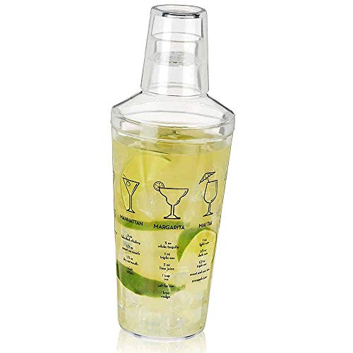 2 Plastic+Recipe+Alcohol+Martini+Shaker
