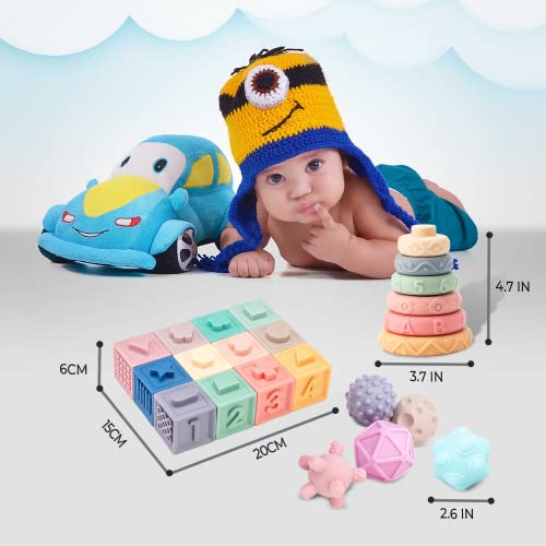 24 Pack Montessori Toys for Babies 3 in 1 Baby Toys Bundle Stacking & Nesting Toys Baby
