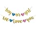 Famoby Gender Reveal Party Gold Glittery Boy or Girl We Love You Banner for Baby Shower Party