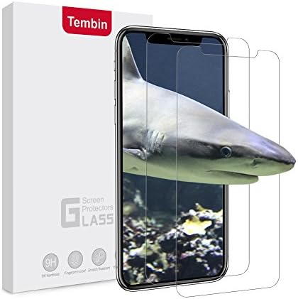 iPhone X Glass Screen Protector, Tembin 9H Hardness Screen Guard Anti Scratch / Anti Fingerprint / Bubble Free / Case Friendly Screen Film for Apple iPhone X ( 2 Pack )