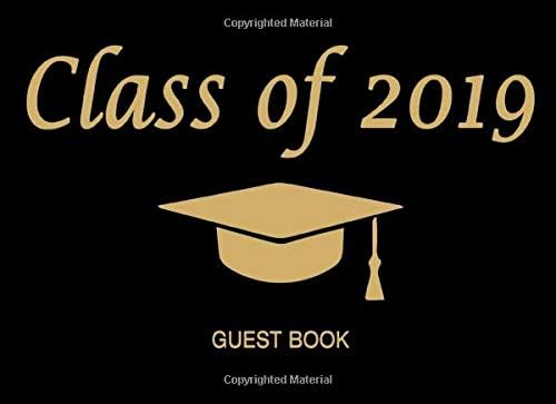 Class of 2019 Guest Book (Graduation Cap & Tassle - Black & Gold)