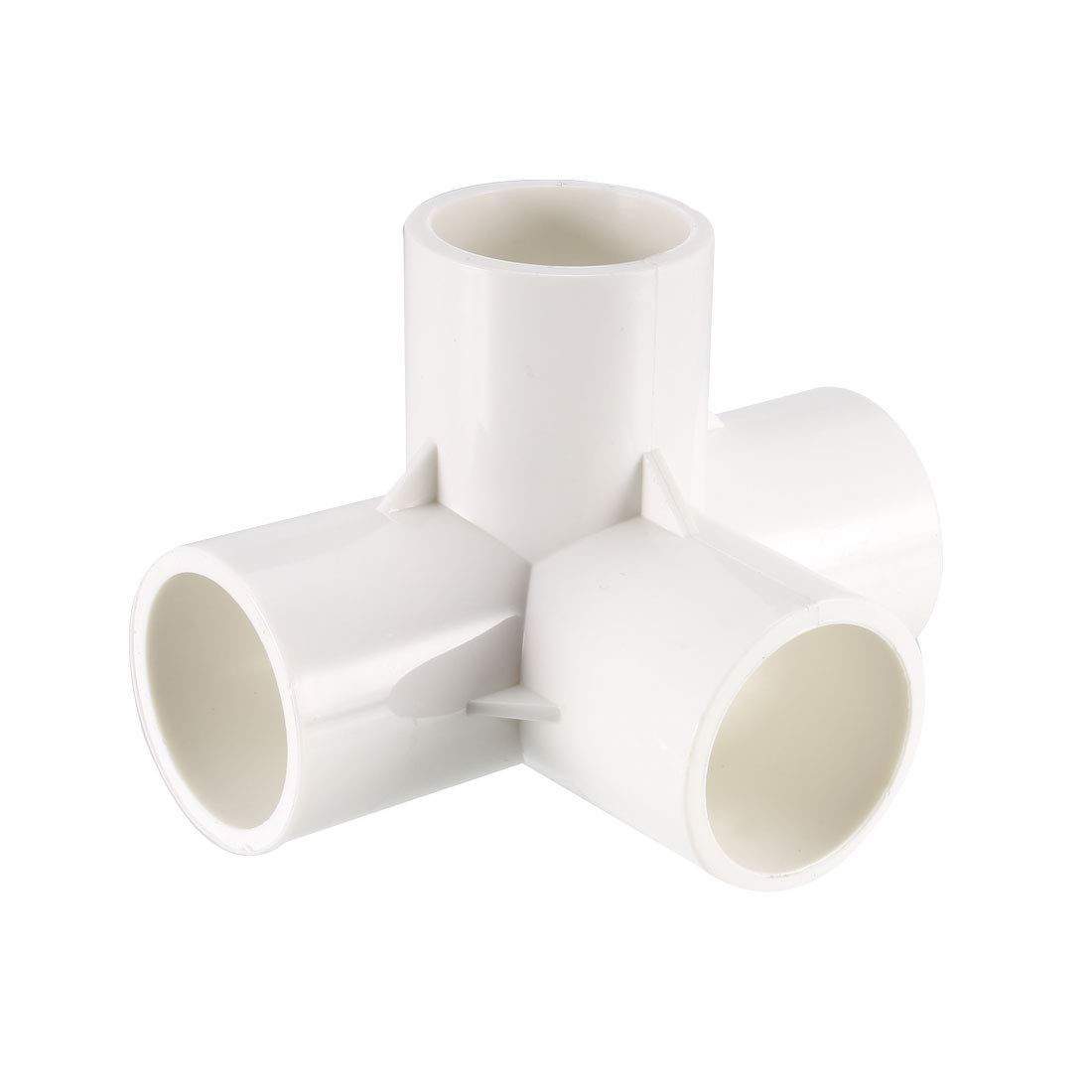 sourcing map 4 Way Elbow PVC Pipe Fitting Furniture Grade 25mm Size Tee Corner Fittings White 2pcs