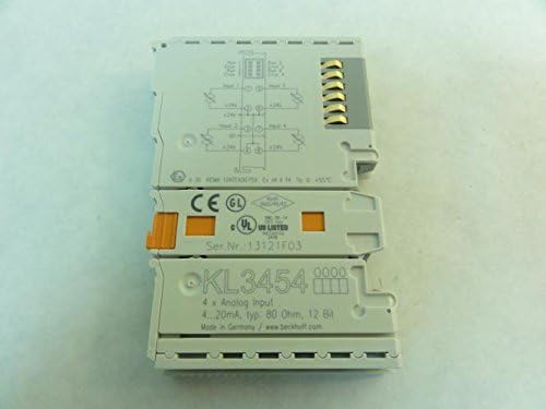 Beckhoff KL3454 Analog Input Terminal, 4X, 0-20mA