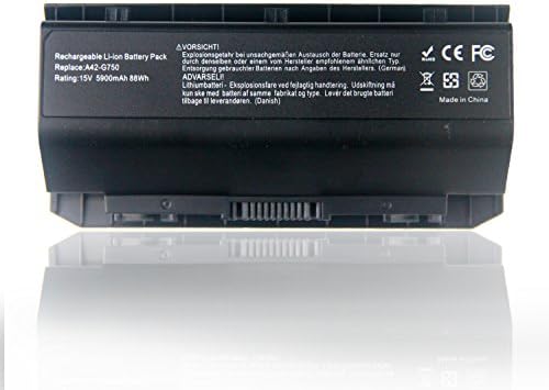 Replacement A42-G750 Battery,Aomore New Laptop Battery for Asus G750 G750J G750JW G750JX G750JZ G750JH G750JM G750JS ROG,Fits A42G750, 0B110-00200000, 0B110-00200000M A32-G750 Battery [15V 88Wh]