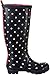 Joules Women's Welly Print Rain Boot, Navy Spot White, 8 M US
