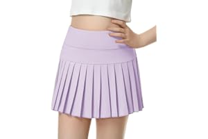 QooNoo Girls Pleated Tennis Skirts with Shorts Athletic Skirt with Side Pocket High Waist Active Skort for Girl Youth Kids