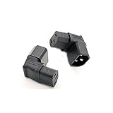 4 Pack Power Adapter IEC 320 C14 to C13,Golbalma Up 90 Angle PDU UPS Plug/Socket 3 Pin Power Extension Adapter Receptacle for Wall Mount LCD LED TV