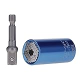 Universal Socket, BLENDX 7mm to 19mm Ratchet Socket Wrench Power Drill Adapter Set - Best Tool Gift for Handyman men dad husband him (Blue)