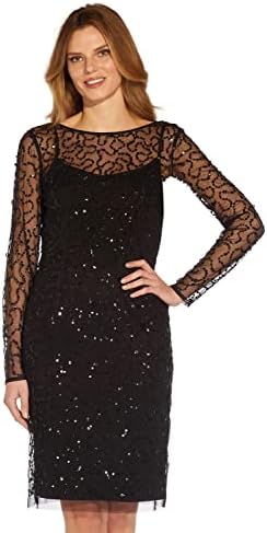 adrianna papell black beaded short dress Amazon.com: Adrianna Papell Women's Beaded Floral Short Dress, Gunmetal, 4 : Clothing, Shoes & Jewelry