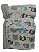 Petite L' amour Grey Teal Elephant Traffic Soft Plush Baby Blanket
