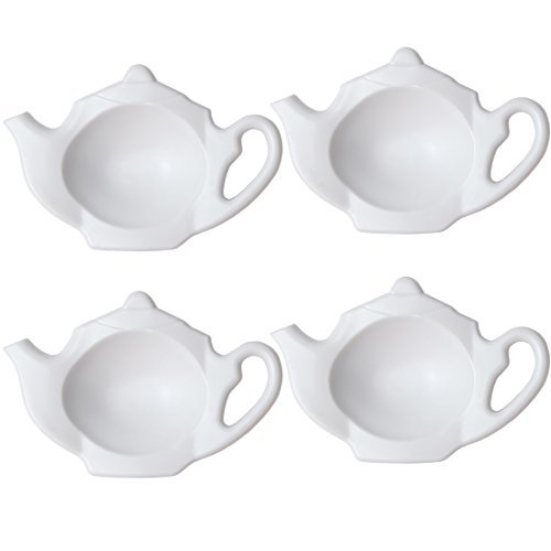 Home-X Teapot-Shaped Teabag Holders - Set of 4