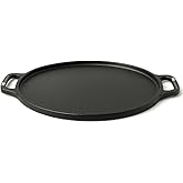 Cast Iron Griddle Pan (Tawa) 12-Inch with Dual Handles, Pre-Seasoned Flat Skillet for Flatbreads, Pancakes, Crepes, Eggs, Dur