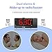 REACHER Projection Alarm Clock Radio with Dual Alarm USB Sleep Timer 0-100 Dimmer and Snooze Time Option for Bedroom