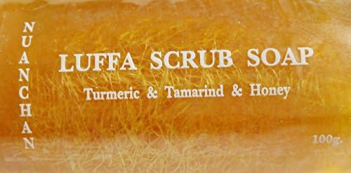 Luffa Soap Bar Scrub Soap Aromatherapy Turmeric Tamarind Honey Nuanchan 100g.