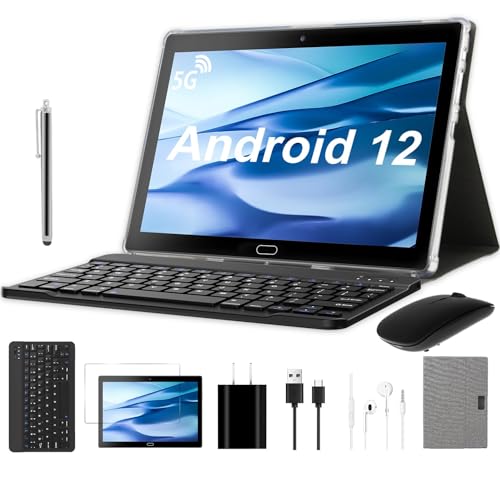 Mua Android 10 inch Tablet, 2 in 1 Android 12 Tablet with Keyboard Mouse Pen Quad-Core 2.0 Ghz, 6000mAh, Dual Camera, 8GB RAM+64GB ROM 512GB…