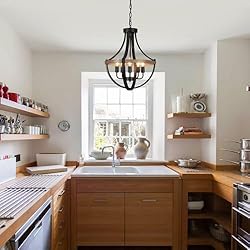 CWarmozy 16.5" Black Rustic Chandelier for Dining