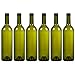 6 Pack Empty Wine Bottles for Decorations, Green Glass Bottles for Home Bottling (750ml)