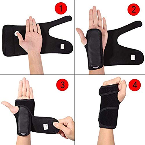 Right Hand Wrist Brace Carpal Tunnel Wrist Support Brace for Men, Women, Tendonitis,Arthritis,Bowling, Sports Injuries Pain Relief-Removable Splint - Adjustable Fits All Size Hands (Right Hand)