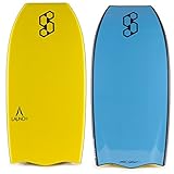 Mike Stewart Launch Tech 42.5 Delta Tail 2017 Bodyboard - Yellow deck, Black rails, Aqua bottom